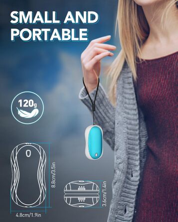 Електричні грілки для рук Cnkeeo, 2 шт. з роздільним магнітним з'єднанням, Powerbank USB, 3 режими нагріву, для спорту, риболовлі, полювання, чорно-білі (блакитно-білі)