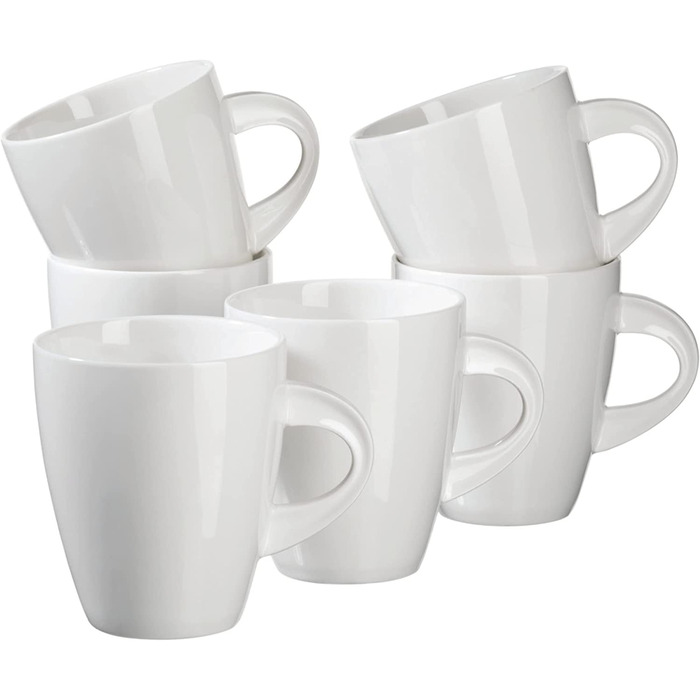 Кавові чашки серії Mser La Musica, набір з 6 кавових чашок, порцелянові, білі