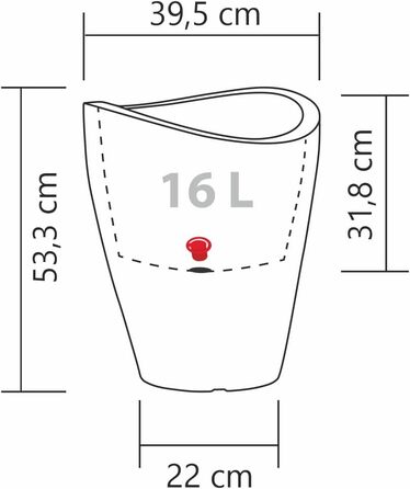 Ваза Scheurich Wave Globe High, 29.8 см, 40 см, 6 л, чорно-гранітний колір