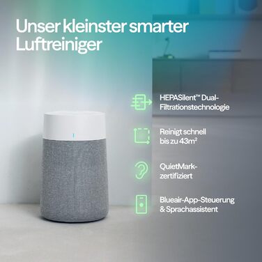 Повітряний фільтр Blueair Pure 511i Max: для кімнат до 43 м², тихий, HEPASilent, проти пилу, алергенів, диму, плісняви, шерсті тварин