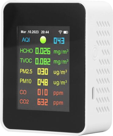 DEWIN 9-в-1 Монітор Якості Повітря, WiFi-детектор, тестер якості повітря, LCD-дисплей, багатофункціональний прилад для вимірювання якості повітря в приміщенні