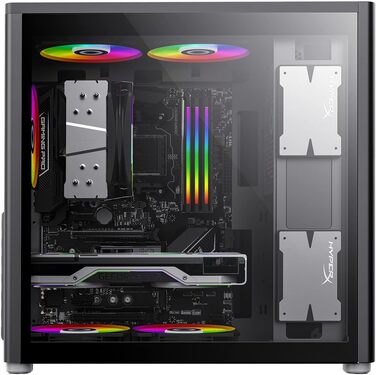 Ігровий корпус GameMax Spark Pro Cube ATX з двома загартованими скляними панелями, USB 3.0, Type-C, чорний