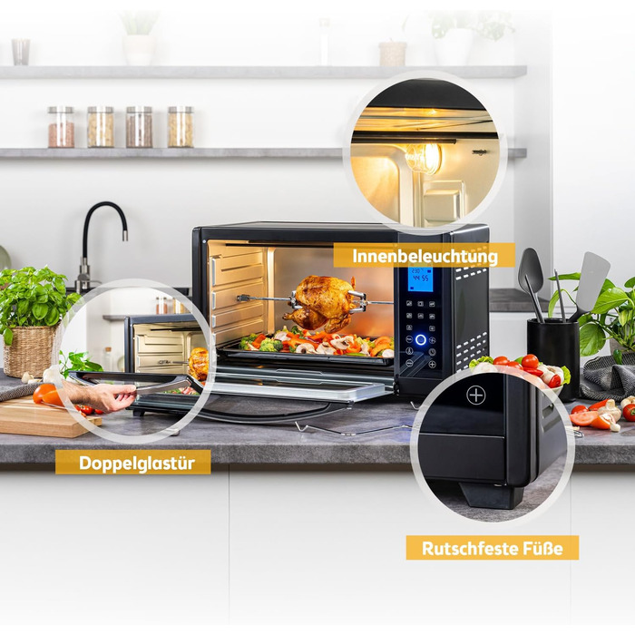 Міні-піч TZS First Austria Digital 30L 1600W з регулюванням температури та таймером - для кухні та кемпінгу