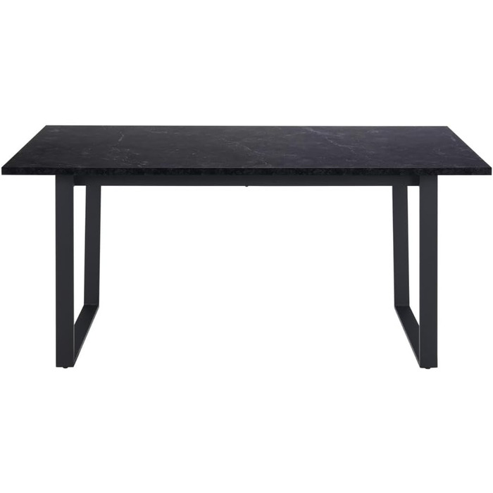 AC Design Furniture Albert – обідній стіл для 6 осіб, 160x90 см, чорний мармур, металеві ніжки