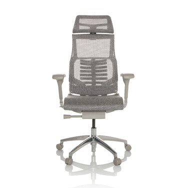 Офісний крісло / Крісло для керівника POFIT G GEN2 з сітчастою спинкою, світло-сірого кольору, hjh OFFICE