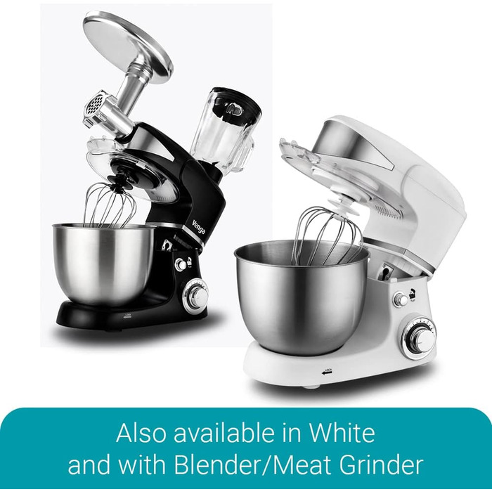 Кухонний комбайн Venga! VG M 3014 Standmixer: 1000 Вт, 5 л чаша з нержавіючої сталі, 4 аксесуари, рецепти, чорний