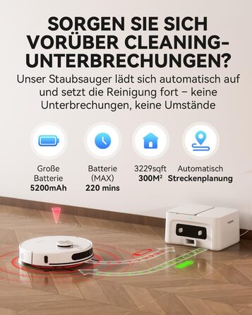 Робот-пилосос Tesvor S8 Pro з функцією миття - 8000Pa, 3-в-1, LiDAR-навігація, 240 хв роботи, керування через додаток/Alexa, для шерсті тварин, килимів та твердих підлог