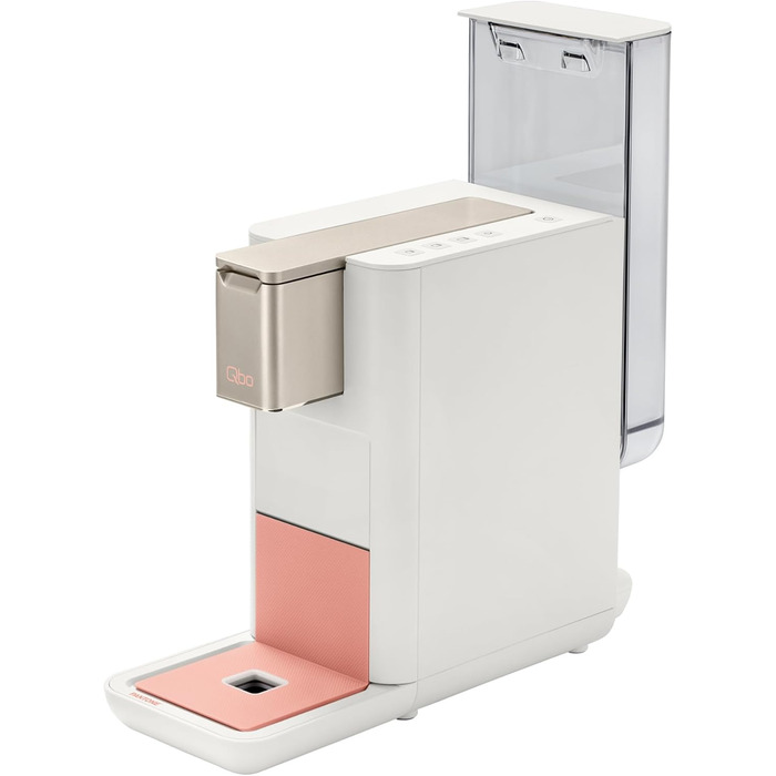 Кавомашина Tchibo Qbo ICONIC Pantone™ Premium з 16 капсулами для еспресо, кави та великої кави, компактний інноваційний дизайн (Muted Clay, Qbo ICONIC + 16 капсул)