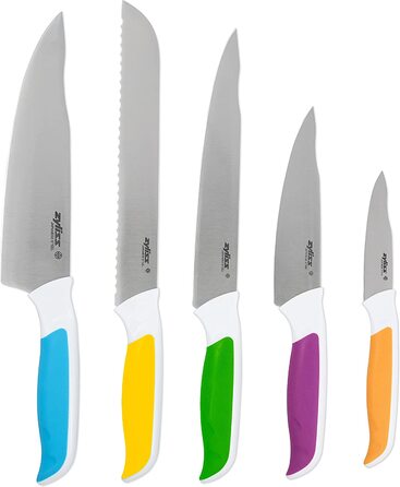Набір ножів Zyliss E920247 Comfort 5-ти річний з бруском, японська сталь, кольоровий, для кухні