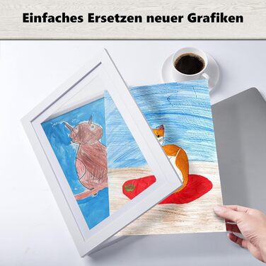 Рамки для дитячих малюнків A4 Kromapolis (2 шт.) з екологічного MDF, дерев'яний колір