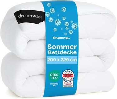 Ковдра DREAMWAY 200x220 см, 450gsm, тепла зимова ковдра для дітей, біла