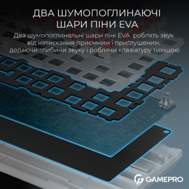 Бездротова механічна клавіатура GamePro Asgard Valhalla (MK160W Pro) 75% QLAB orange switches