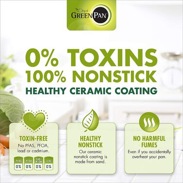 Набір сковорідок GreenPan Venice Pro Noir 26см та 30см, нержавіюча сталь, антипригарне покриття Ceramic, чорний матовий гриб, без PFAS, для індукційних плит, придатні для миття в посудомийній машині, термостійкі, сріблясті