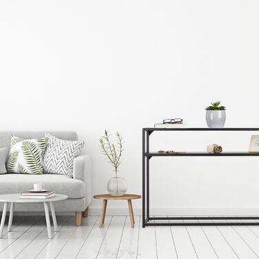 Чорний консольний столик Relaxdays з скляною стільницею