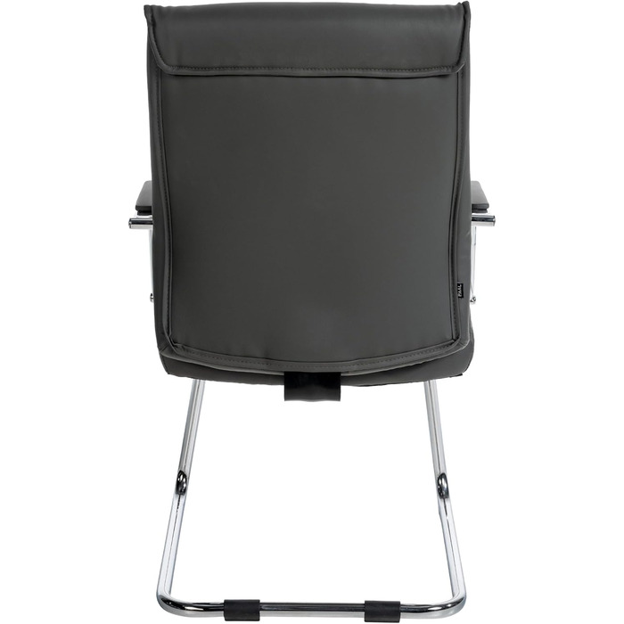 Стілець офісний Sievert з м'якою спинкою та оббивкою зі штучної шкіри, сірий | Конференційний стілець з підлокітниками