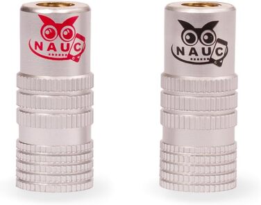 Штекер NAUC High End Banana Plug 32 шт. (16 пар) для кабелів до 6 мм, 24K позолочений, паяний/гвинтовий, чорний/червоний