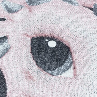 Дитячий килимок Dragon Design Pink - килимок з коротким ворсом Дитяча кімната для дівчаток і хлопчиків Easy Care Soft Pile - Ігровий килимок Дитячий килимок Ігровий килимок Дитяча кімната (140 х 200 см, рожевий)