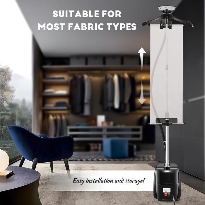 Вертикальний парогенератор CGOLDENWALL 2000W з ємністю 3.2L, швидкий нагрів за 45с, 2 режими прасування для всіх тканин, з аксесуарами та регулюванням висоти