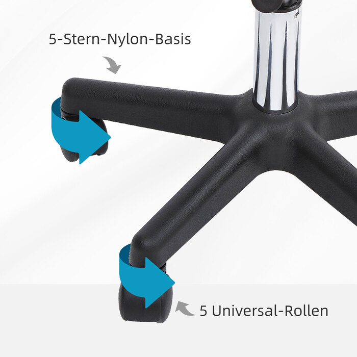 Поворотний табурет HOMCOM Work Stool регульований по висоті зі спинкою для офісу, білий Φ35 x H72-84 см