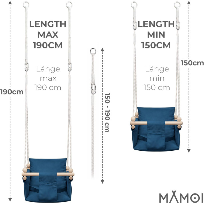 Дитяча гойдалка-крісло MAMOI® для дверей, дерев'яна гойдалка для малюків (Синій)