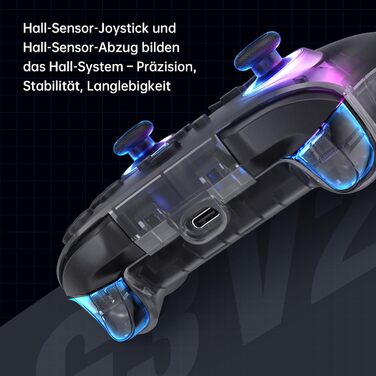 Геймпад Machenike G3V2 для PC, Switch, iOS, Android - бездротовий контролер з RGB-підсвічуванням та програмованими кнопками