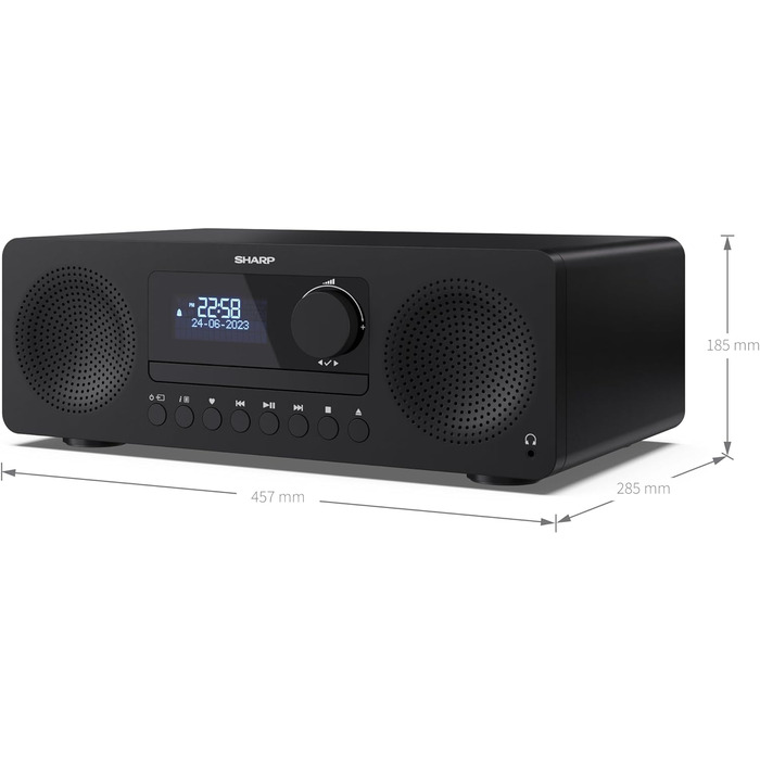 Компактна система SHARP XLB520D, 40 Вт, DAB/FM, Bluetooth, моноблок Hi-Fi, чорний