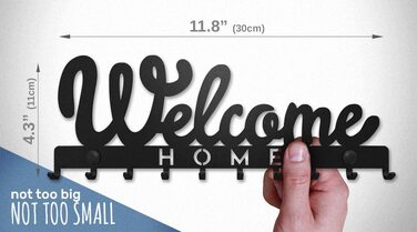 Вішалка для ключів SirHoldeer Welcome Home 30х11 см чорна