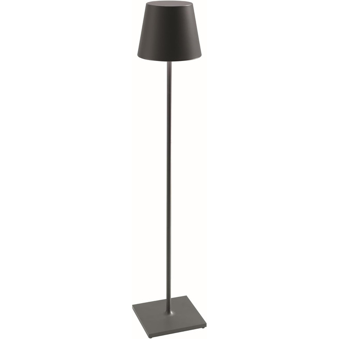 Zafferano Poldina XXL: Бездротова LED-стійка лампа з регулюванням висоти, диммер, 69-150 см, для дому та саду (темно-сірий)