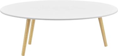 Журнальний столик Viborg 109,5 x 59,5 x 39,5 см Журнальний стіл МДФ Масив дерева Білий