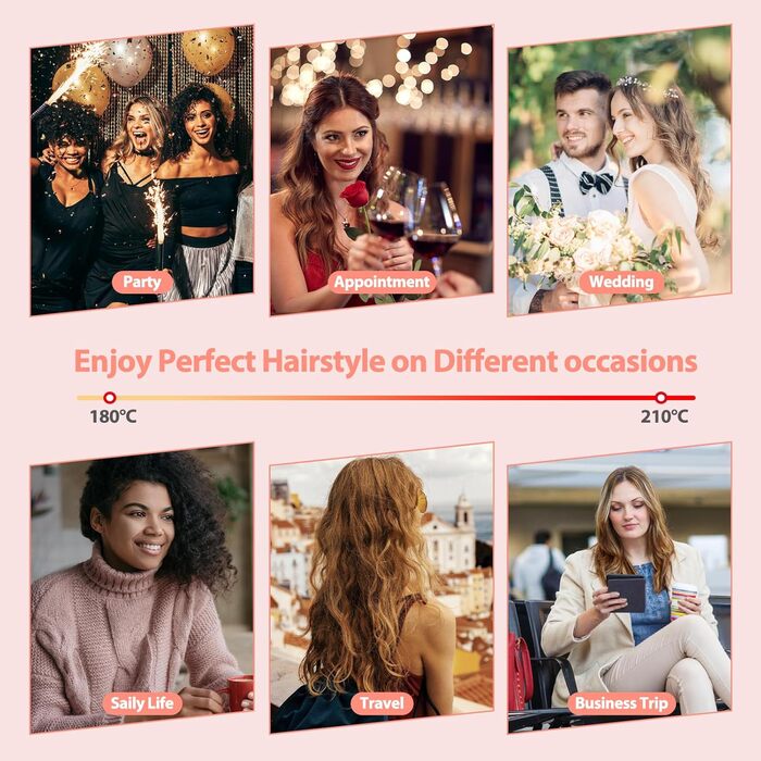 Локкенштаб 5 в 1 Haglater: Керамічний локкенштаб з насадками для великих та маленьких локонів (9-38 мм)