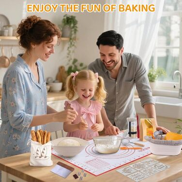 Набір для закваски хліба: 22см круглий та 23см овальний кошик для підйому тіста, скляна тара для закваски, аксесуари для випічки для початківців та хобі-пекарів, великий подарунковий набір для випічки