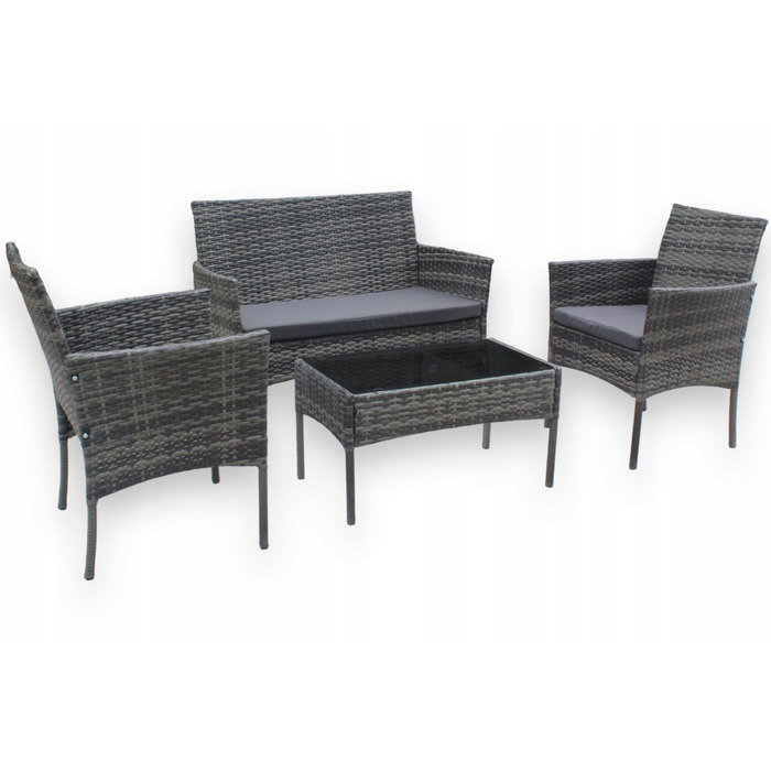 Комплект садових меблів із техноротанга MTG Trade Group, сірий, 4 предмети