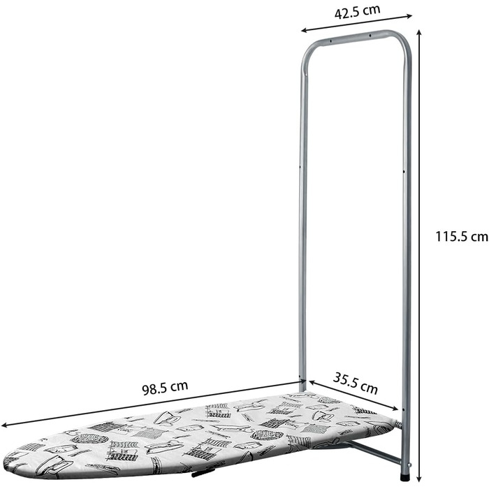 Прасувальна дошка Duwee, економія місця, термостійка кришка, біла, 98x37см