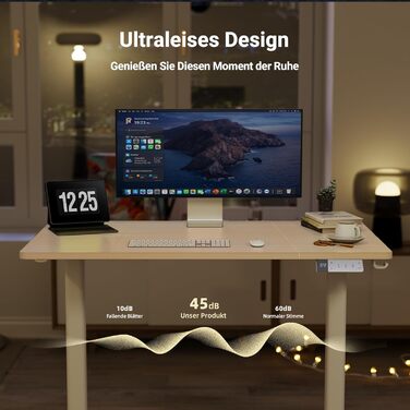 Регульований стіл Claiks 120x60 см: електричний, з пам'яттю, з гачками | Стіл для стоячи/сидячи