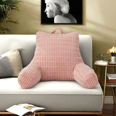 Крісло-мішок Holawakaka для читання та відпочинку з підлокітниками та спинкою, велике, рожеве