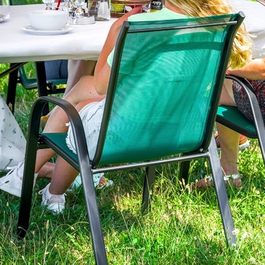 Комплект садових меблів: великий стіл (140x80) та 4 металеві стільці