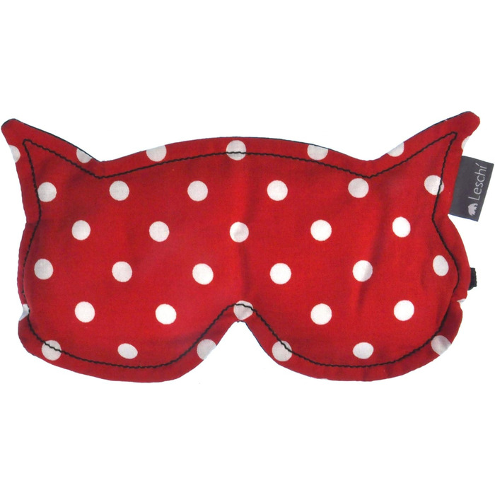 Маска для сну Leschi Sleep Mask Luna, чорна (Polka Dot Red / Midnight)