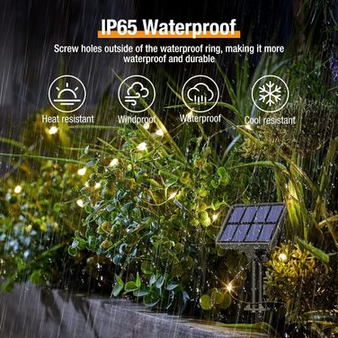 Сонячні гірлянди, 2х15М 150 LED, 8 режимів, водонепроникні, IP65, для вечірки на терасі в саду (теплий білий, 4 шт. и-8М)