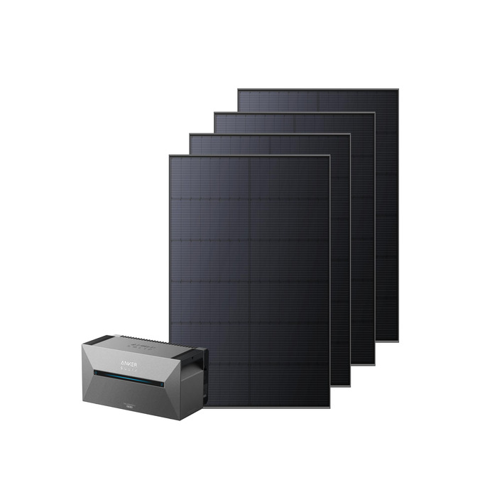 Anker SOLIX: сонячна електростанція для балкона (1780W | 3200Wh) з акумулятором Solarbank 2 E1600 Pro (1600Wh) та розширенням BP1600 (1600Wh), 4 панелі RS40T (445W), кріплення для землі, 4 MPPT, 1000W AC, Plug&Play