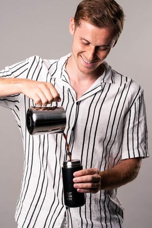 Термокружка з нержавіючої сталі 350 мл | Термокружка для кави з собою | Зі знімним кришкою, подвійні стінки, ізольована | Кава та чай з собою - туристична кружка | Зберігає тепло 4 години / холод 8 годин (Чорний Midnight)