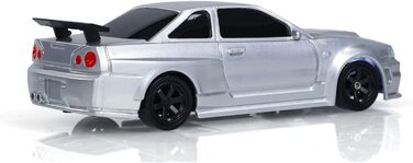 RC Автомобіль 1/43 Масштаб Готовий до Гонок Дрифт 4WD Радіокерування Зі Світловою Системою Сірий