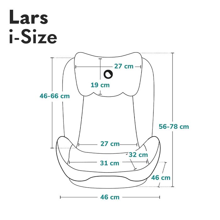 Дитяче автокрісло LIONELO LARS i-Size 100-150 см, група 2 3, бічний захист 10 градусів, регулювання підголівника, зручні підлокітники, знімна спинка Чорний сірий Lars I-Size