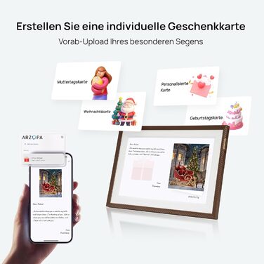 Цифровий фоторамка ARZOPA 15.6 дюймів: безлімітний хмарний зберігання, віддалена передача, FHD сенсорний екран. Чудовий подарунок!