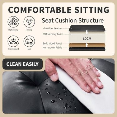 Набір з 2 барних стільців з мікрофібри, ретро дизайн, з підніжкою, висота 62.5 см, без спинки, для кухні, бістро, їдальні (сірий/чорний)