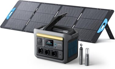 Портативна електростанція Anker SOLIX 1200W (1600W пікова потужність) з акумулятором 768Wh LiFePO4. Ідеально для кемпінгу, подорожей, RV та як резервне живлення. (Сонячна панель опціонально)