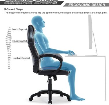 Крісло для керівника  WM Heart Ergonomic Gaming Офісне крісло (сірий)