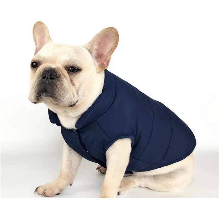 Тепла куртка для собак meioro, одяг для собак, затишна куртка для собак, зимове пальто з підкладкою, одяг для собак і кішок, теплий одяг для французьких бульдогів, мопсів, жилет (L, синій)