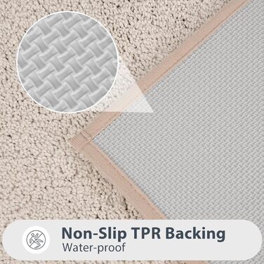 Килимок для ванної кімнати, неслизький, миючий, 76 x 150 см (Бежевий)