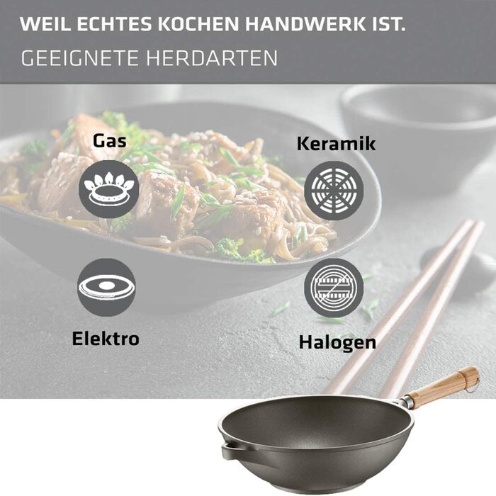 Вок Berndes BONANZA 28 см з міцного алюмінію з антипригарним покриттям, сірий