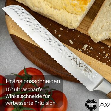 Набір кухонних ножів Rockingham Forge Ashwood 8 предметів з дерев'яною ручкою, точилка та ножиці – професійний набір з високоякісної нержавіючої сталі
